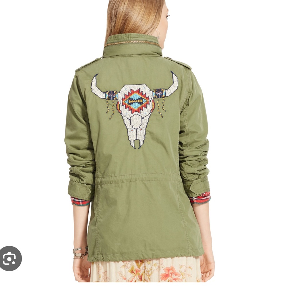 Denim and supply beaded steer-head field jacket.